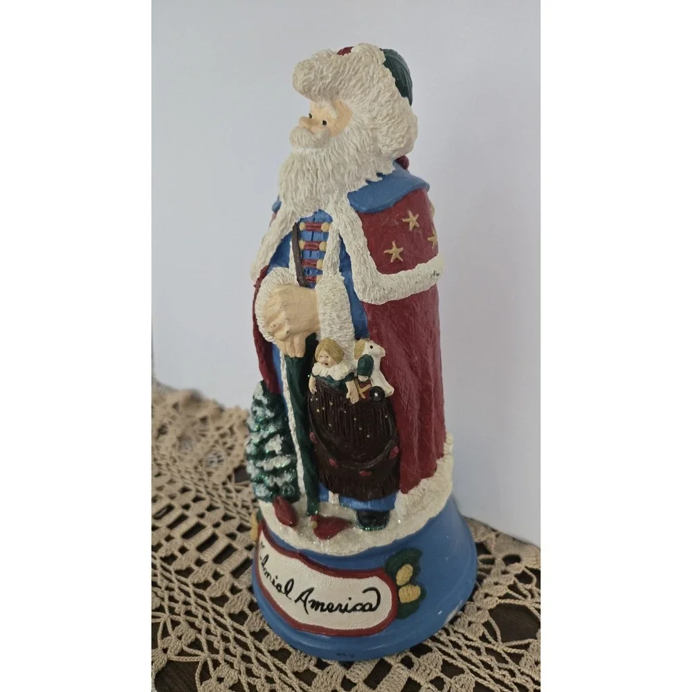 Colonial America Santa Figurine AU99 Patriotic Christmas Statue Vintage Decor